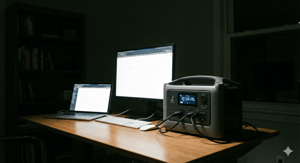 Stacja zasilania z funkcją UPS podtrzymująca pracę komputera.